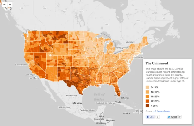 Mapping Health Insurance By County