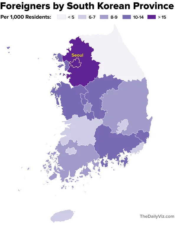 Mapping South Korea's Foreigners